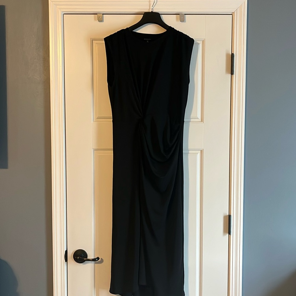 Banana Republic black dress with knot detail. Medium.